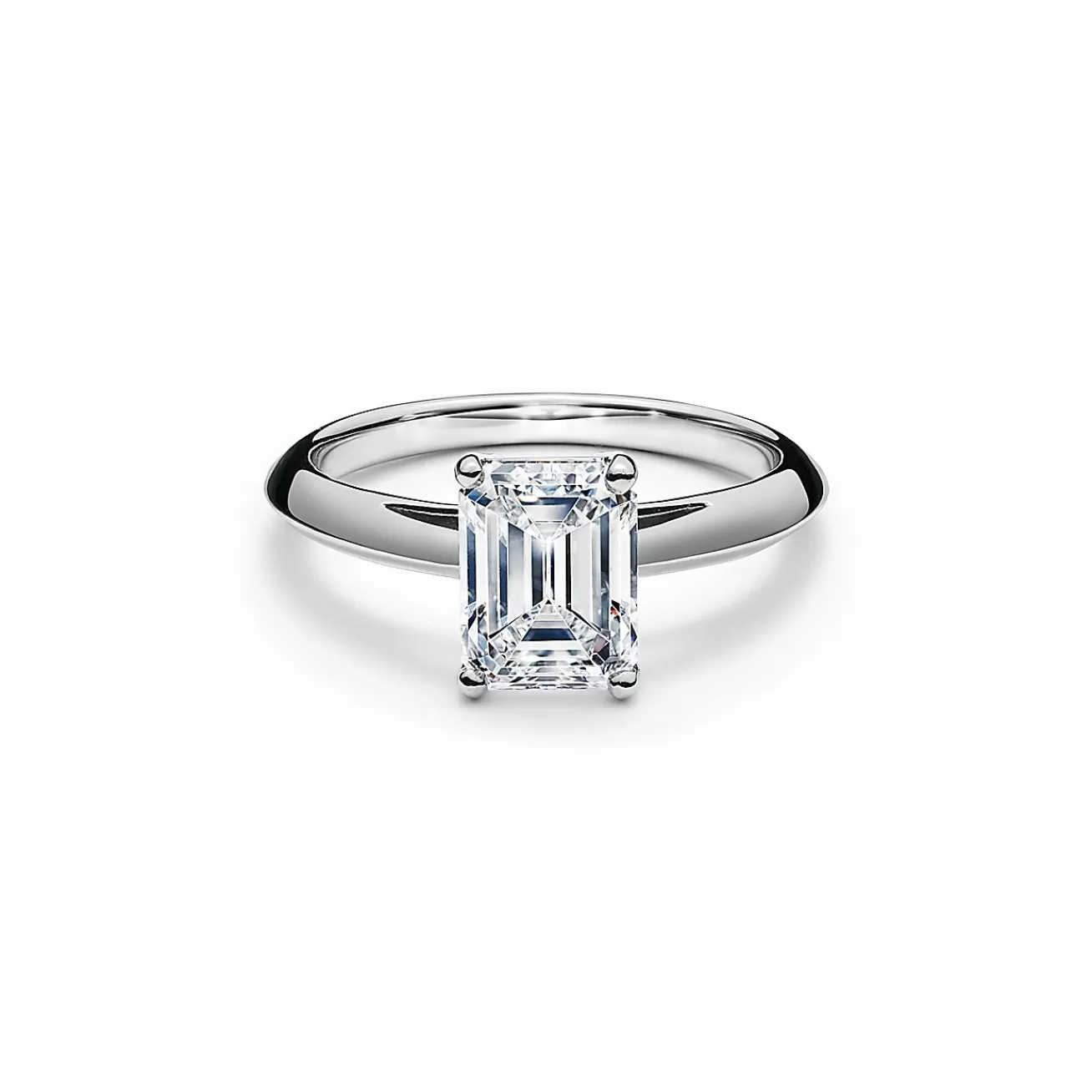 Tiffany & Co. Emerald | Emerald-cut Diamond Engagement Ring in Platinum