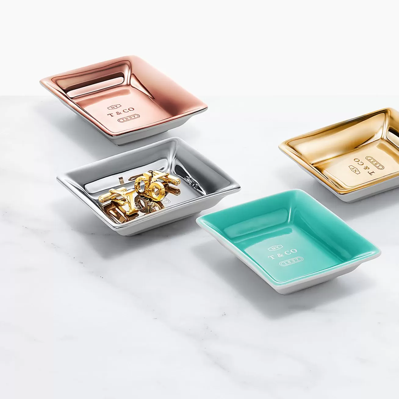 Tiffany & Co. Decor | Metallic Vide Poche Set