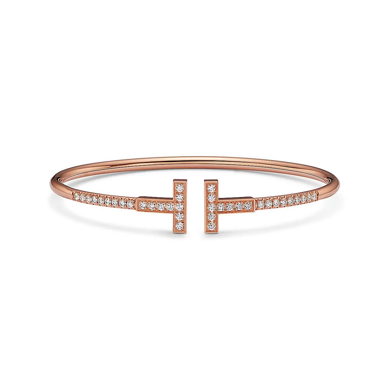 Tiffany & Co. Bracelets | Tiffany T Pavé Diamond Wire Bangle