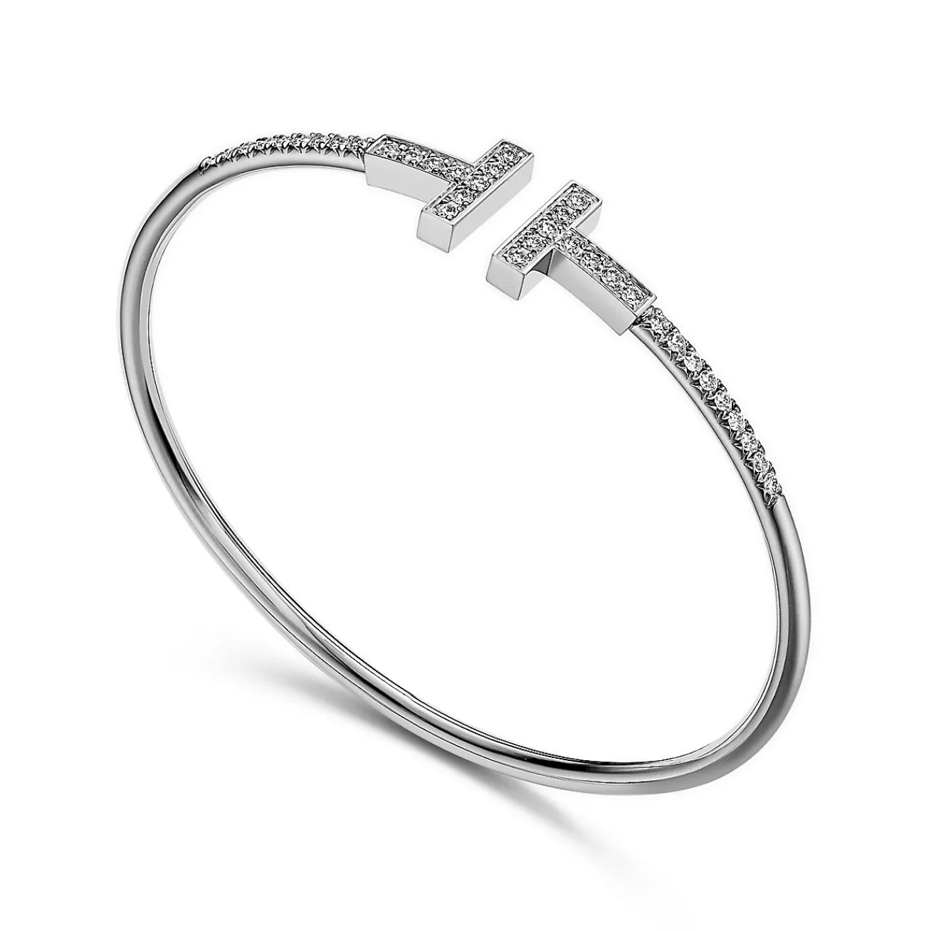 Tiffany & Co. Bracelets | Tiffany T Pavé Diamond Wire Bangle