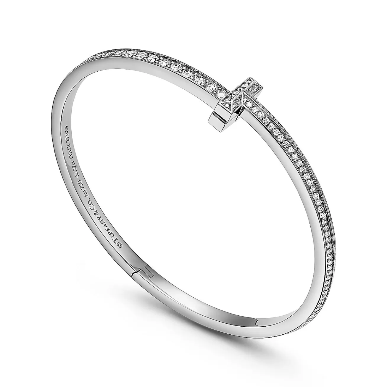 Tiffany & Co. Bracelets | Men'S Jewelry | Tiffany T T1 Narrow Pavé Diamond Hinged Bangle