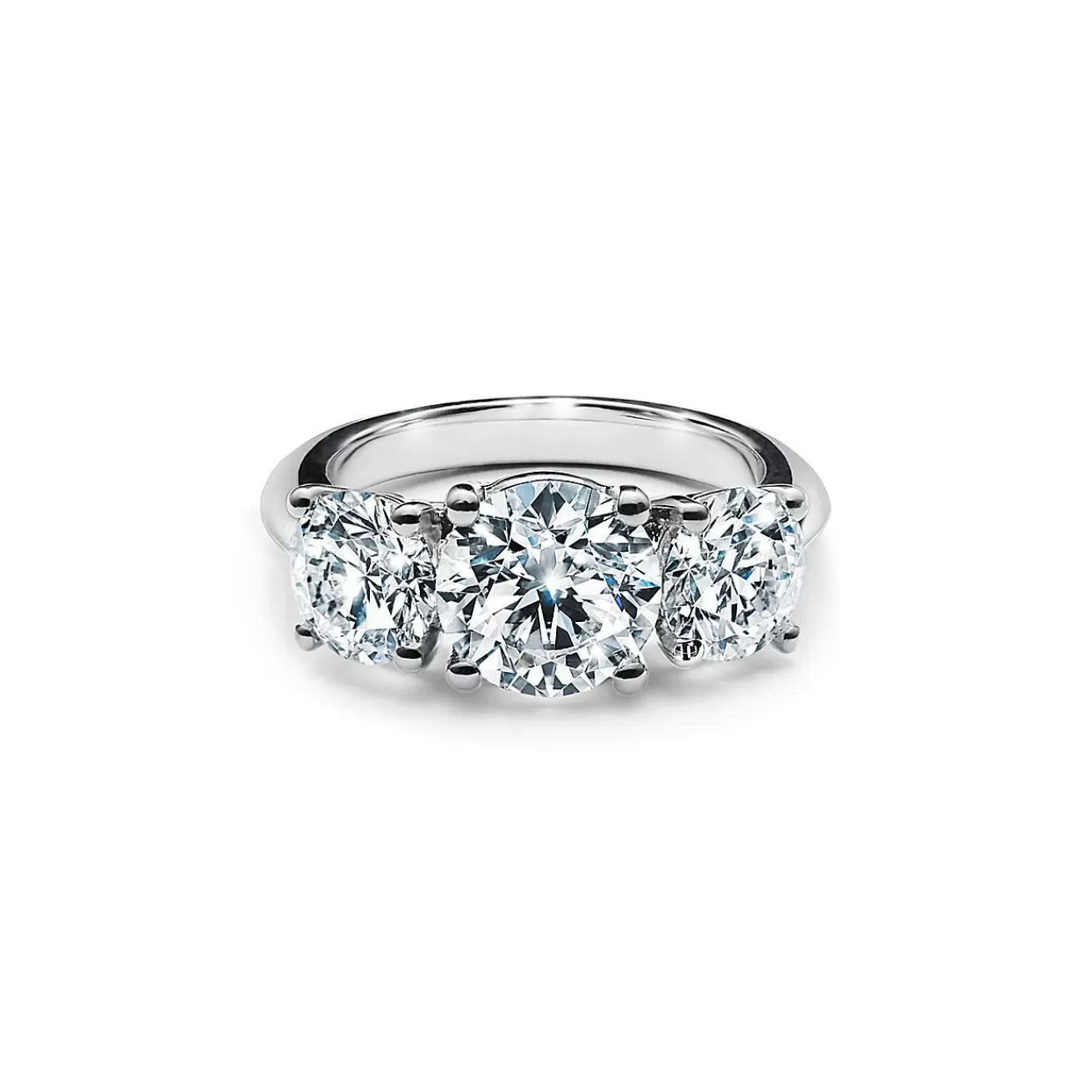 Tiffany & Co. Round | Tiffany Three Stone Engagement Ring in Platinum