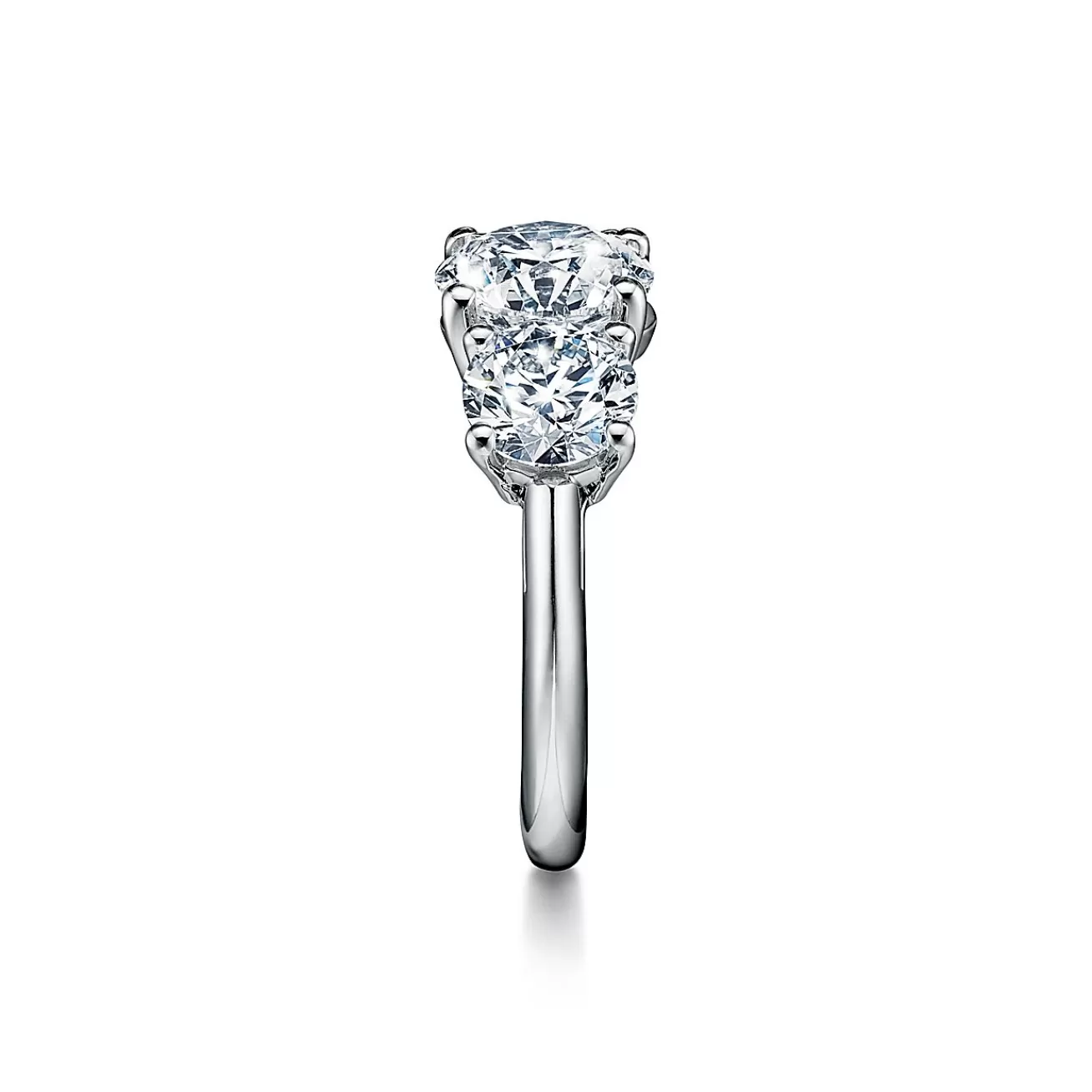 Tiffany & Co. Round | Tiffany Three Stone Engagement Ring in Platinum